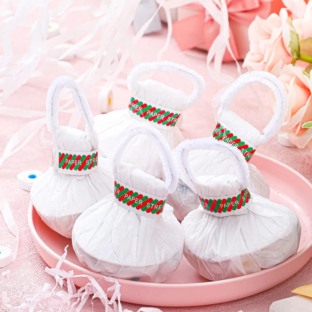 Confetti Cannon Tube - 10Pcs Romantic White Hand-Throw Streamers Confetti
