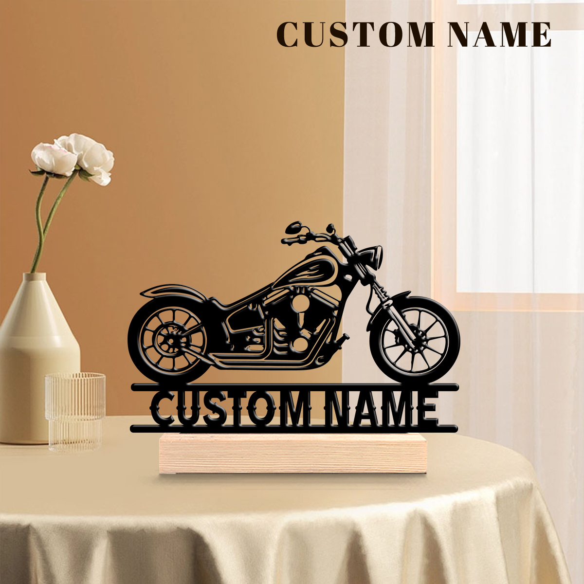 Eve Party - 1Pc Csutom Name Road Motorbike Wooden