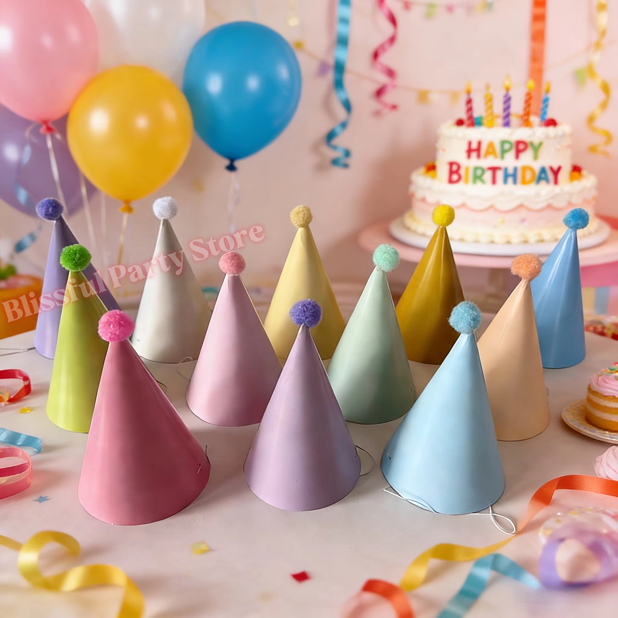 Colorful Birthday Party Hats M - đánh giá và giá Party Hat Cone