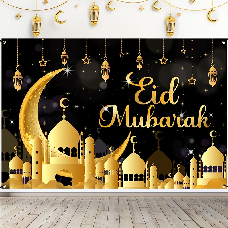 VIKAMA Eid Al Fitr Happy Backg - đánh giá và giá Party Banner Gold