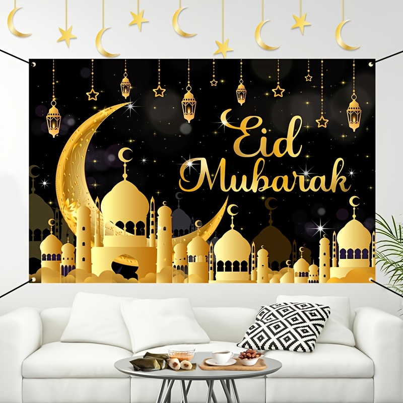 VIKAMA Eid Al Fitr Happy Backg - đánh giá và giá Party Banner Gold