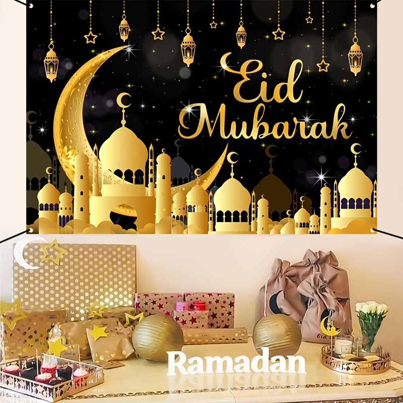 VIKAMA Eid Al Fitr Happy Backg - đánh giá và giá Party Banner Gold