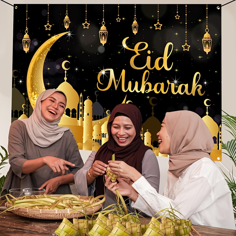 VIKAMA Eid Al Fitr Happy Backg - đánh giá và giá Party Banner Gold