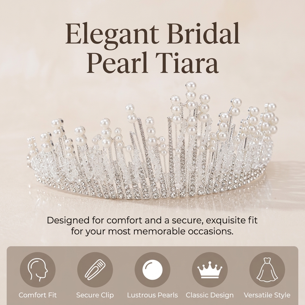 Bridal Pearl Crown Headpiece E - đánh giá và giá Event & Party Supply Photos
