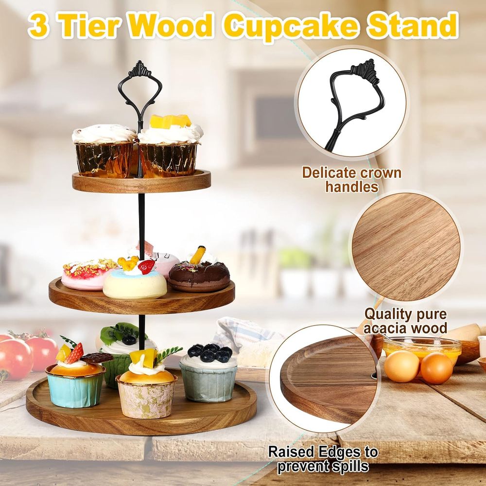 3 Set 3 Tier Wood Cupcake Stan - đánh giá và giá Cupcake Stand Tier