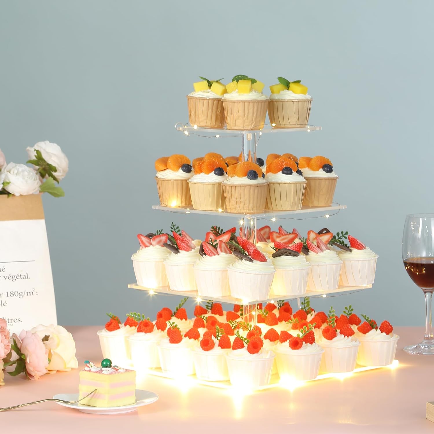 4 Tier Premium Acrylic Cupcake - đánh giá và giá Cupcake Stand Tier