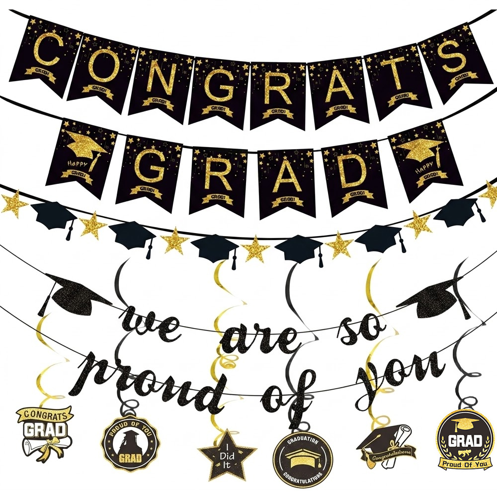 Graduation Party Decoration Se - đánh giá và giá Party Banner Gold