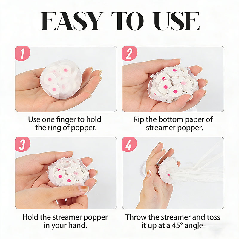 10pcs White Streamers Poppers  - đánh giá và giá Confetti Cannon Tube
