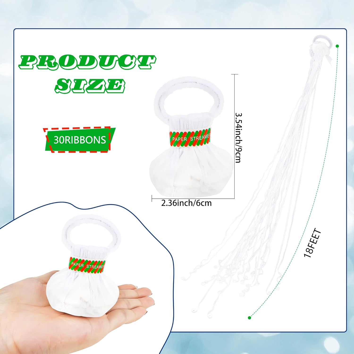 10pcs White Streamers Poppers  - đánh giá và giá Confetti Cannon Tube