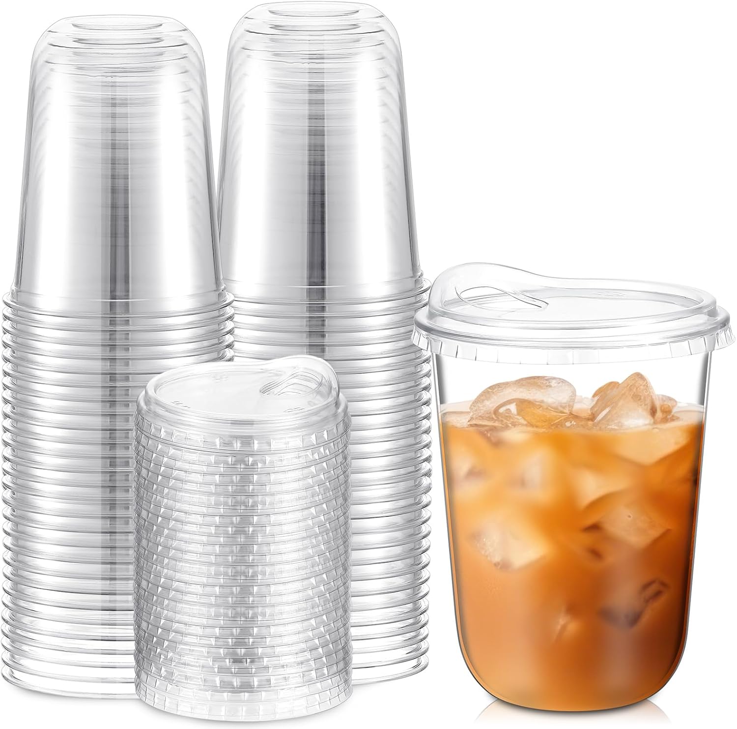 Clear Plastic Cups with Strawl - đánh giá và giá Plastic Cup 50Pcs
