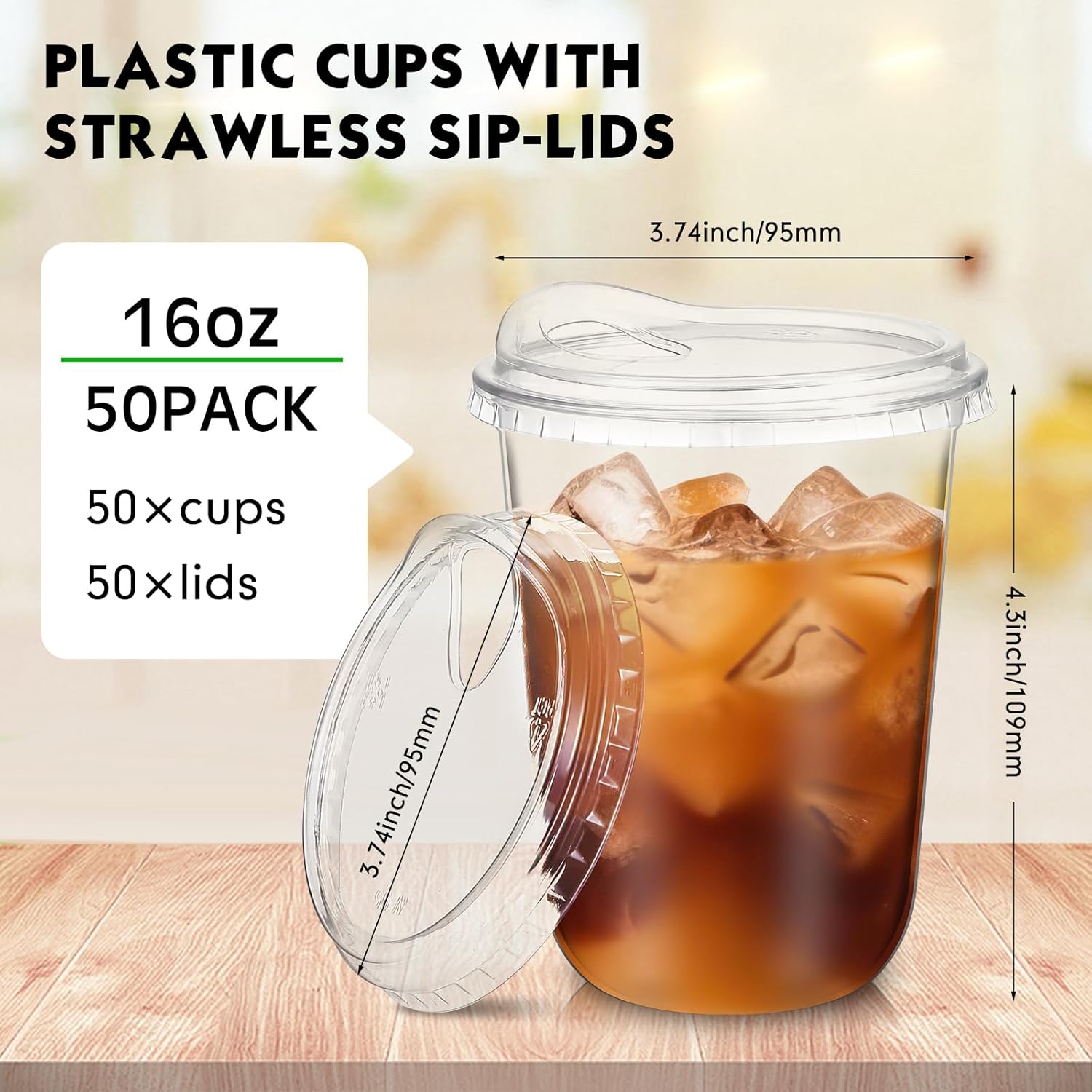 Clear Plastic Cups with Strawl - đánh giá và giá Plastic Cup 50Pcs