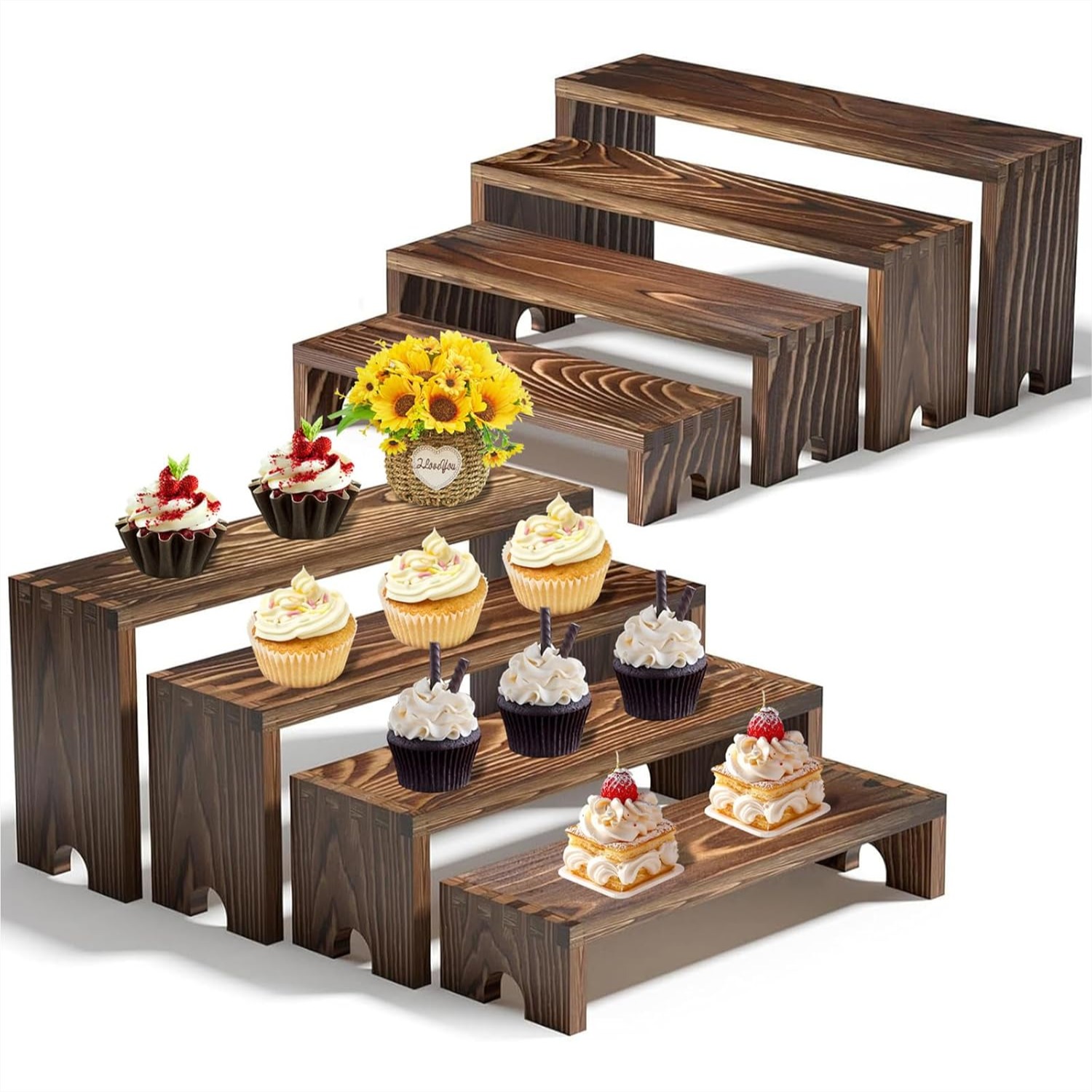 2 Tier Wooden Cupcake Stand Se - đánh giá và giá Cupcake Stand Tier