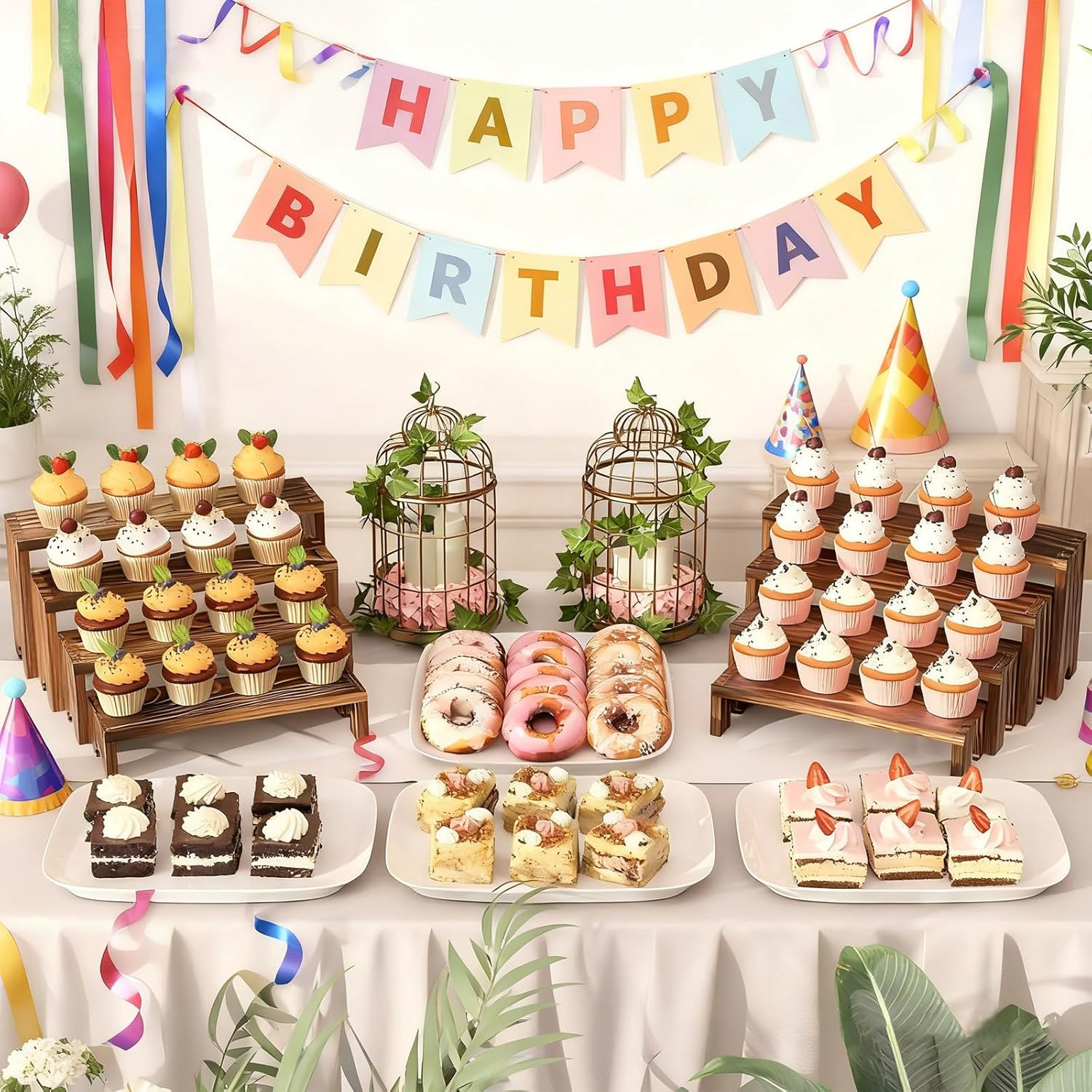 2 Tier Wooden Cupcake Stand Se - đánh giá và giá Cupcake Stand Tier