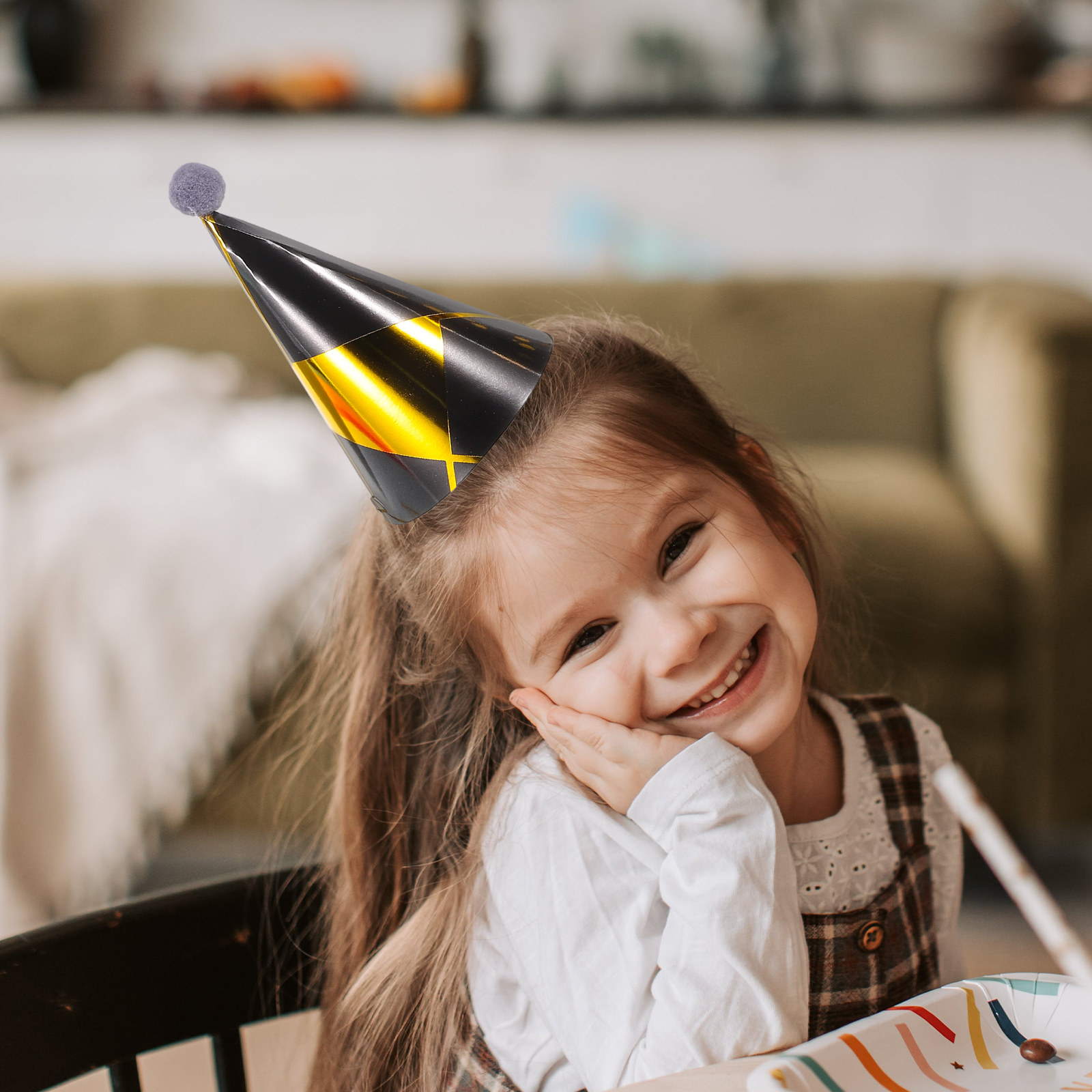 3Pcs Elegant Gold Foil Birthda - đánh giá và giá Party Hat Cone