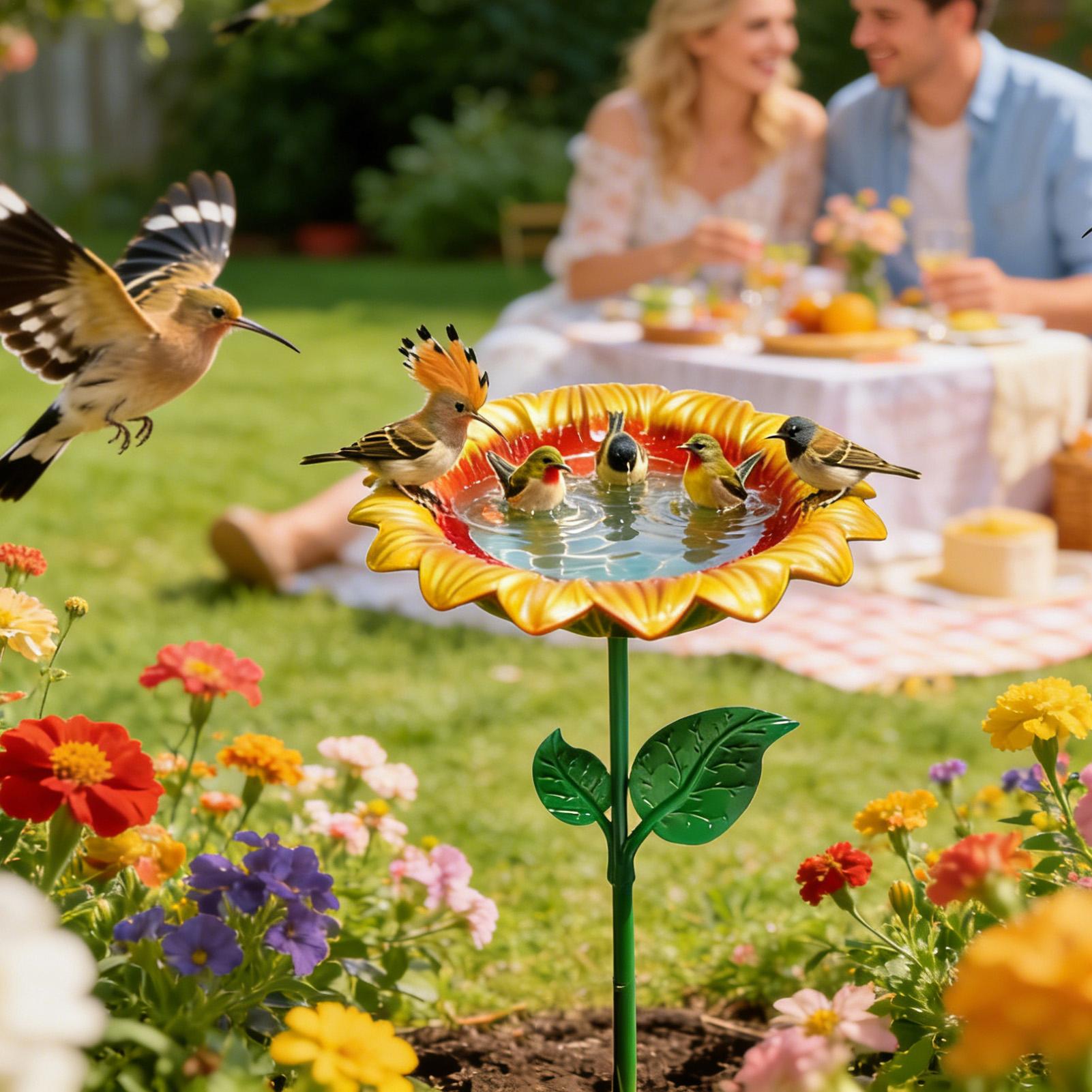 Outdoor Bird Bath Metal Sunflo - đánh giá và giá Event Support