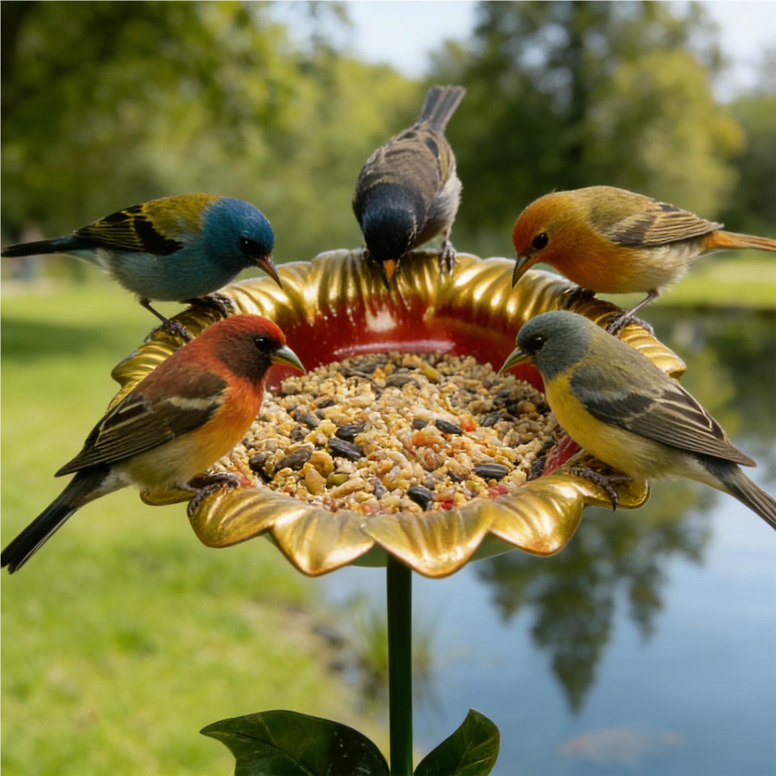 Outdoor Bird Bath Metal Sunflo - đánh giá và giá Event Support