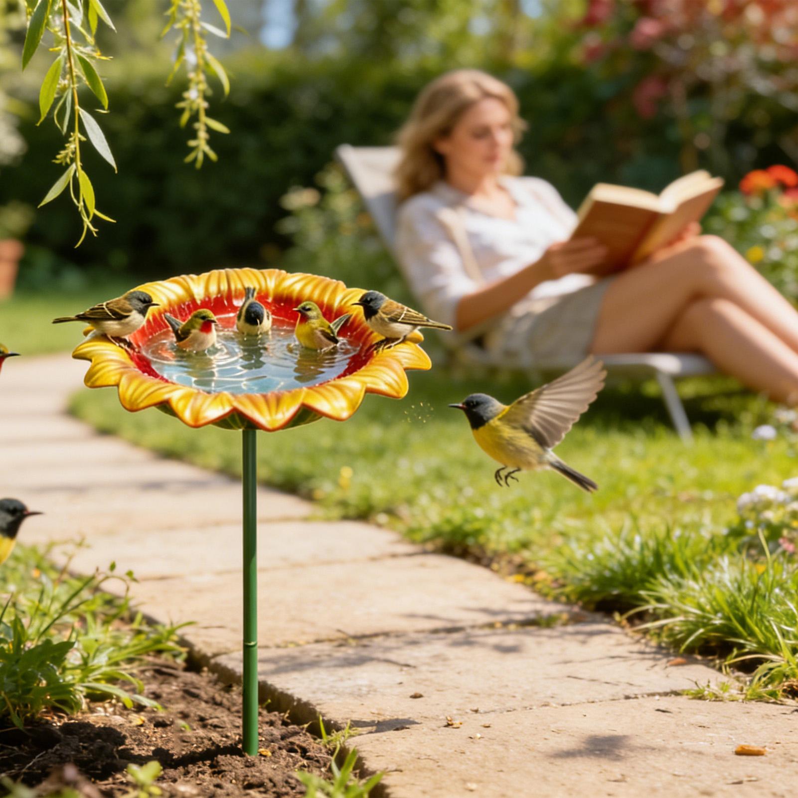 Outdoor Bird Bath Metal Sunflo - đánh giá và giá Event Support