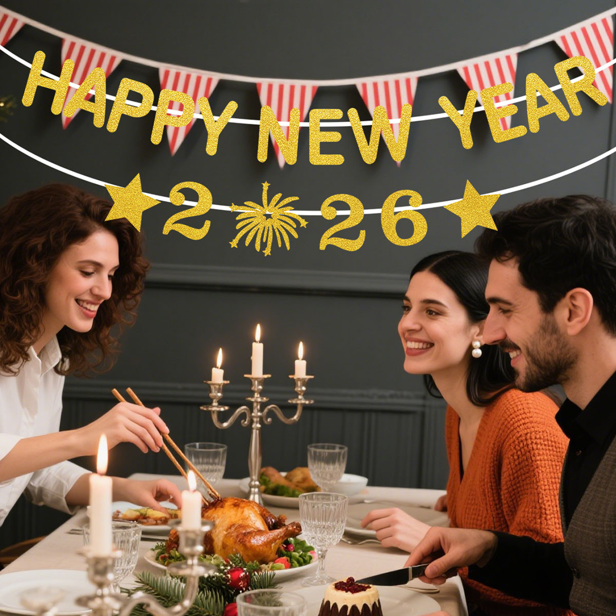 1Set 2026 Happy New Year Decor - đánh giá và giá Party Banner Gold