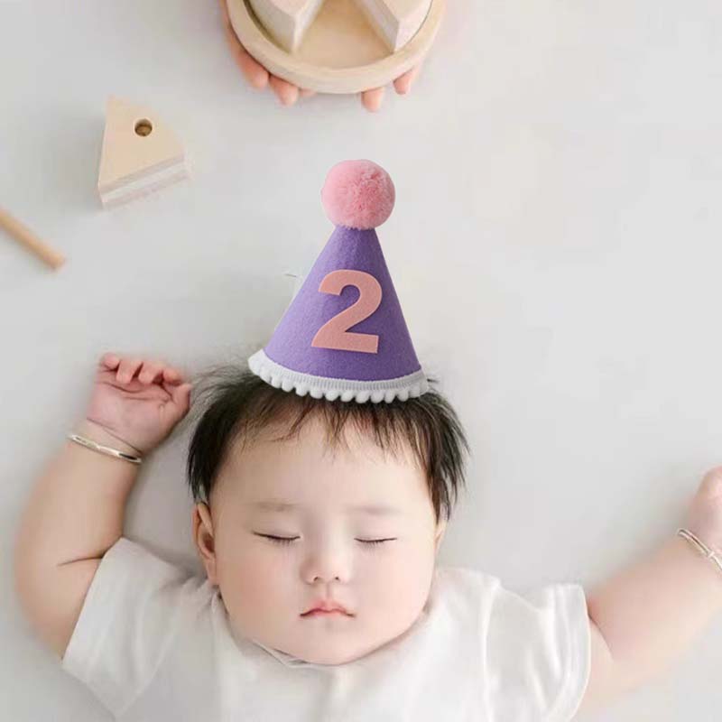 Purple Birthday Hat 1 2 3 4 5  - đánh giá và giá Party Hat Cone