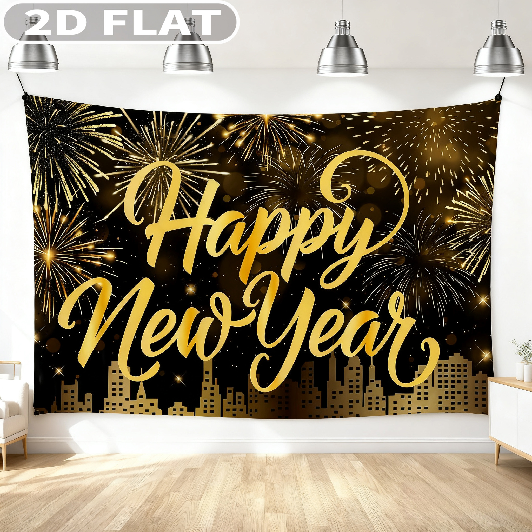 1pc Happy New Year Party Photo - đánh giá và giá Party Banner Gold