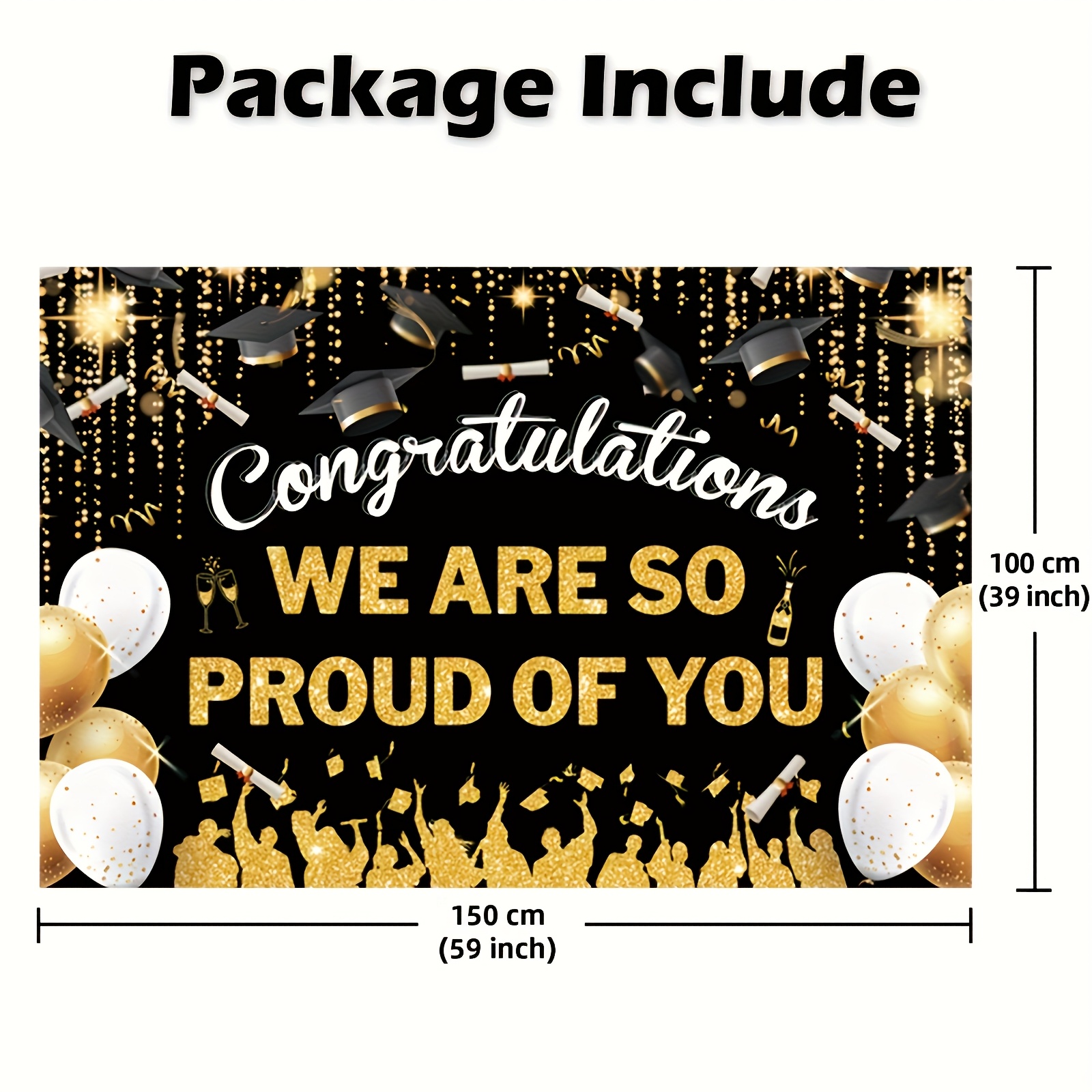 2D FlatGraduation Party Banner - đánh giá và giá Party Banner Gold