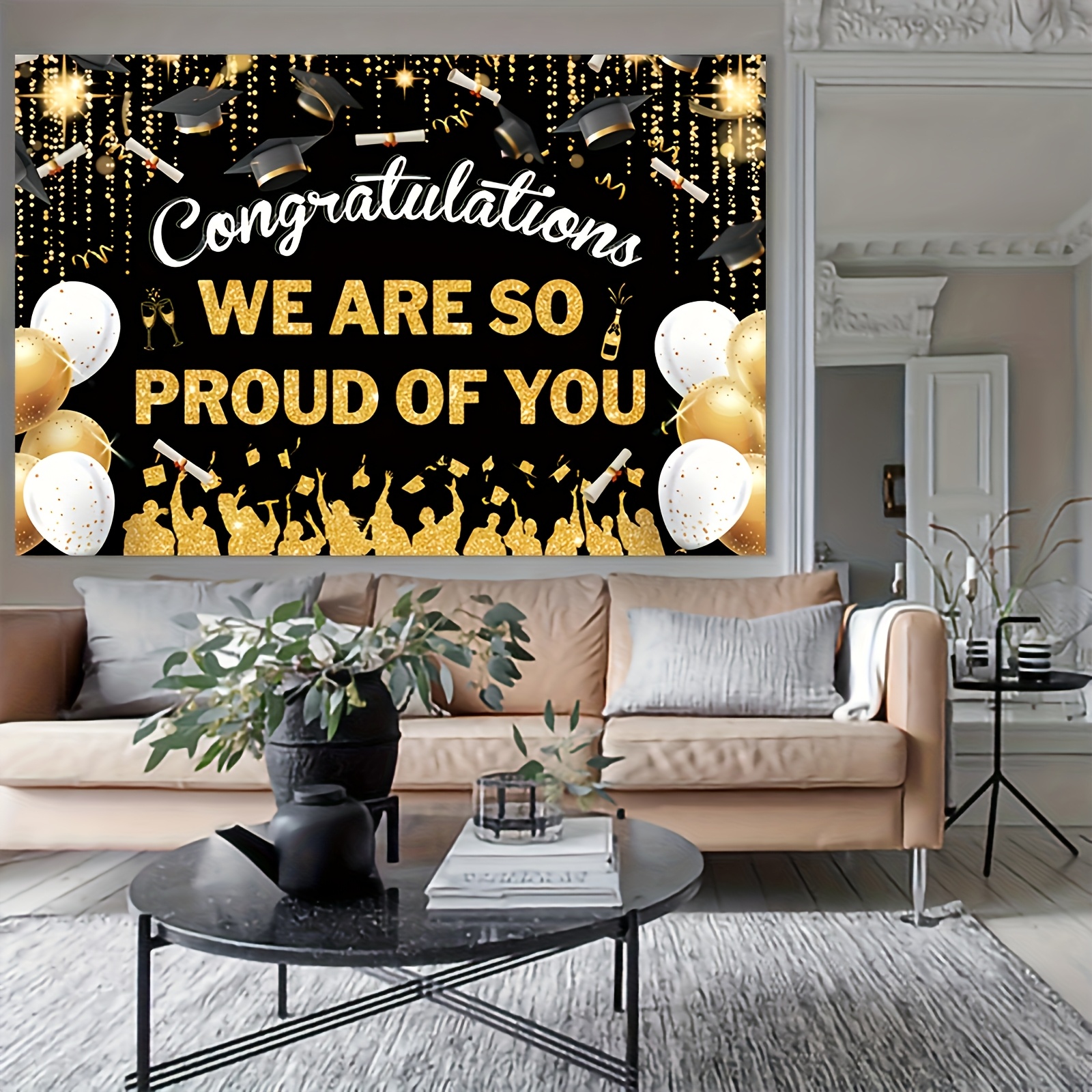 2D FlatGraduation Party Banner - đánh giá và giá Party Banner Gold