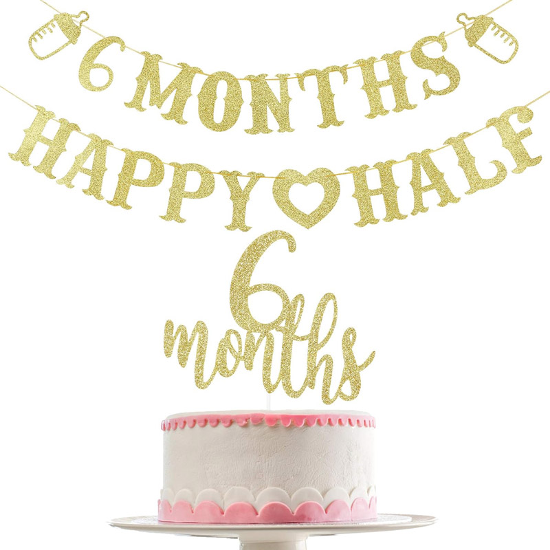 6 month Banner Happy Half Bann - đánh giá và giá Party Banner Gold