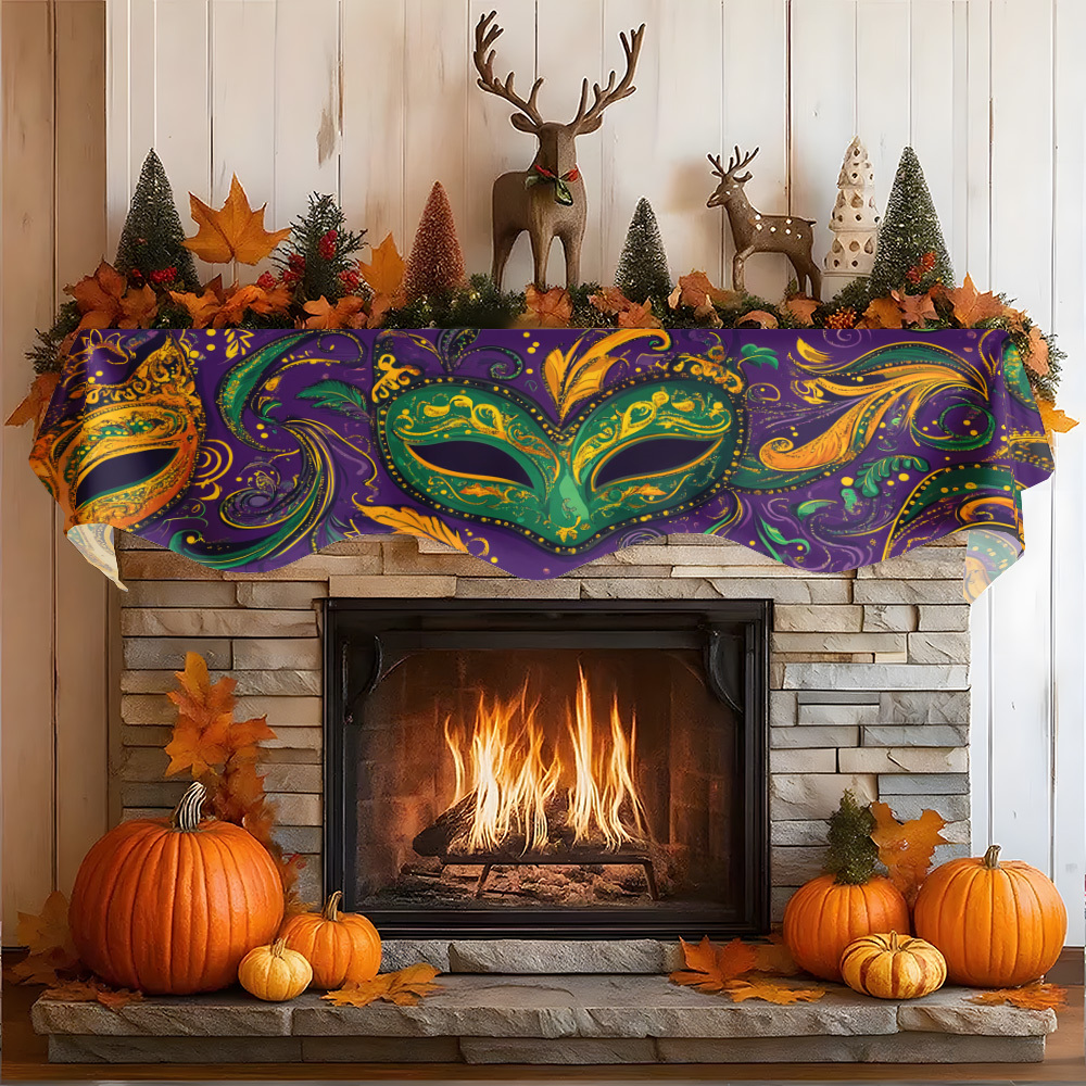 1Pc Carnival Mask Fireplace Sc - đánh giá và giá Party Banner Gold