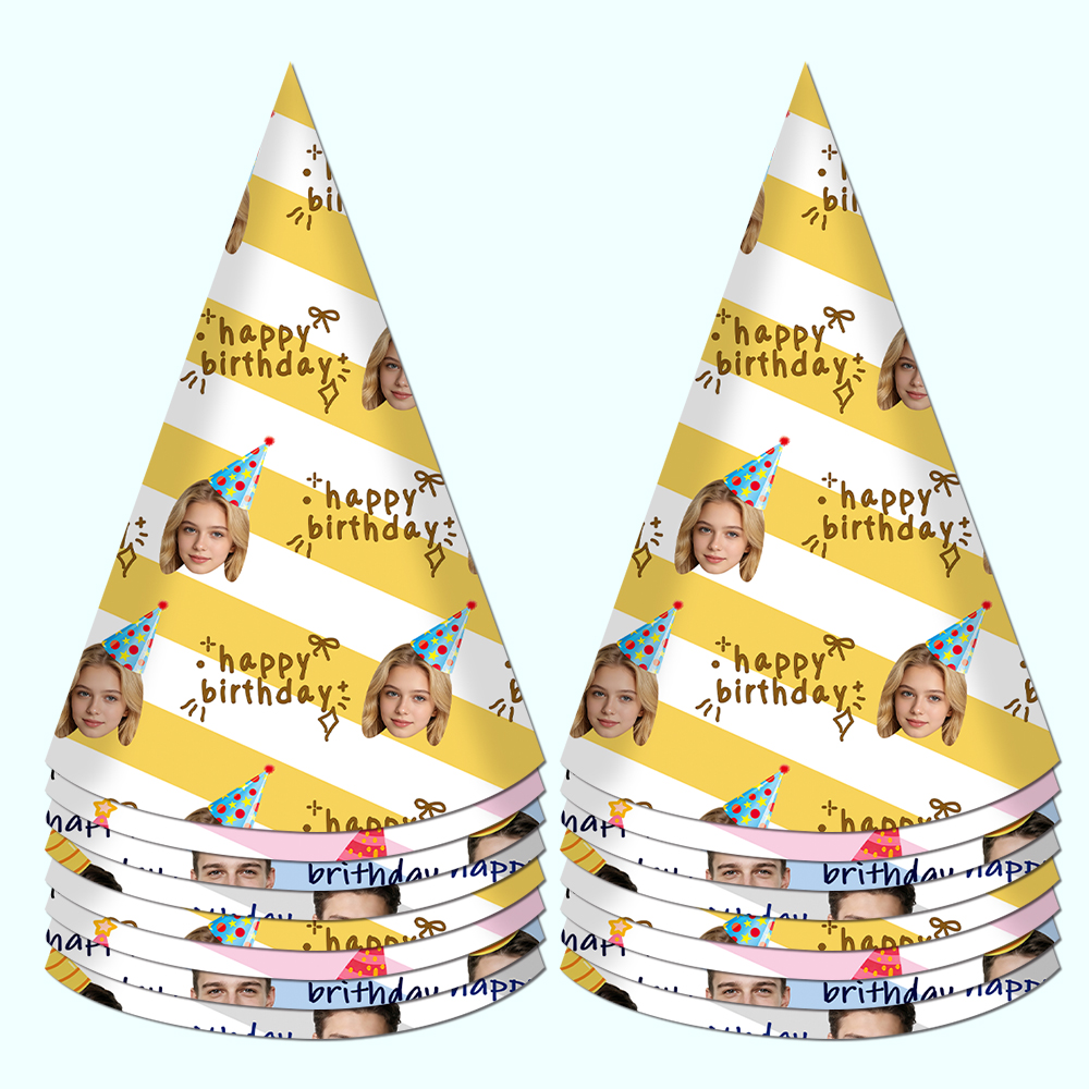 8pcs Custom Text and Photo Fac - đánh giá và giá Party Hat Cone