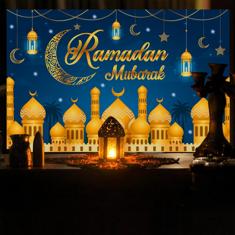 VIKAMA Ramadan Mubarak Blue Go - đánh giá và giá Party Banner Gold