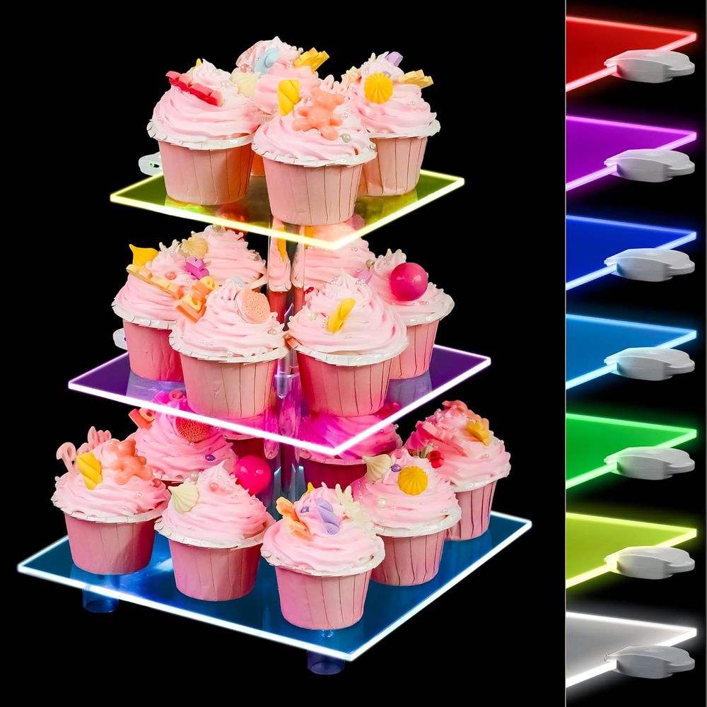 3-Tier Acrylic Cupcake Tower w - đánh giá và giá Cupcake Stand Tier