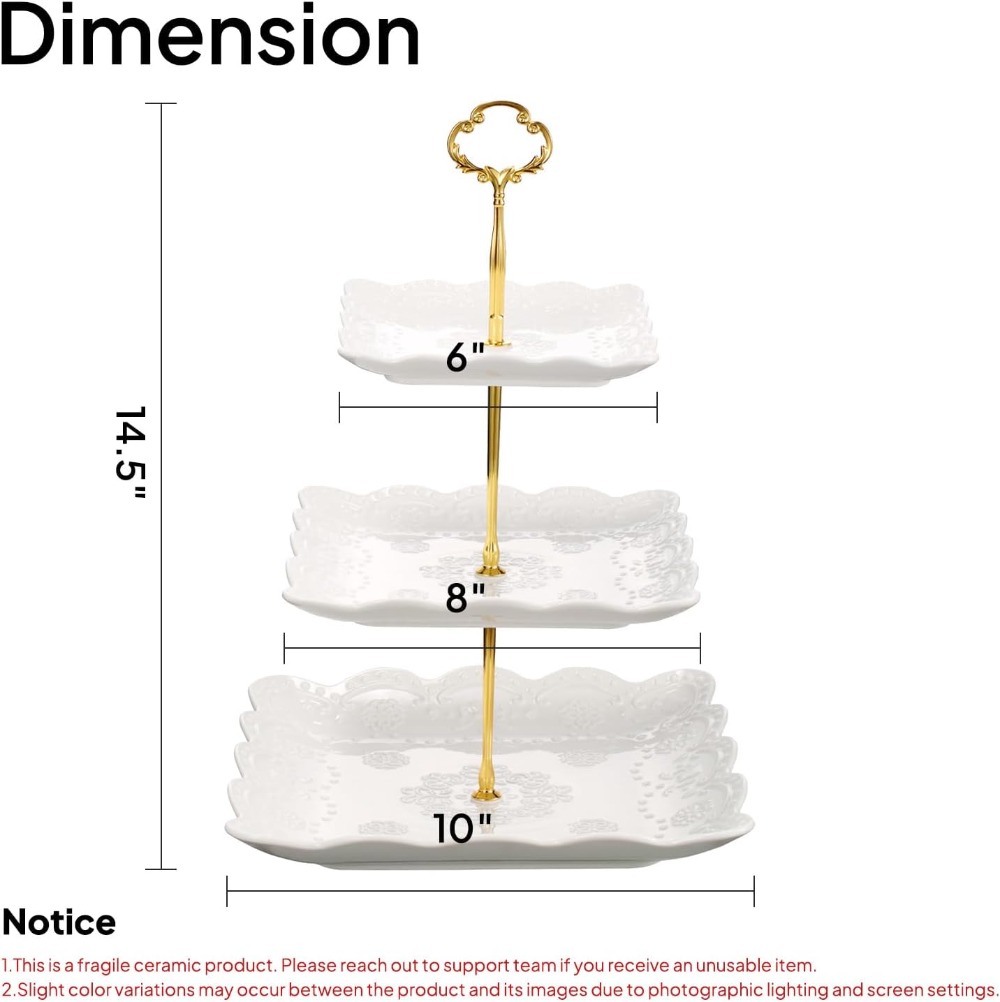 3 Tier Porcelain Cupcake Stand - đánh giá và giá Cupcake Stand Tier