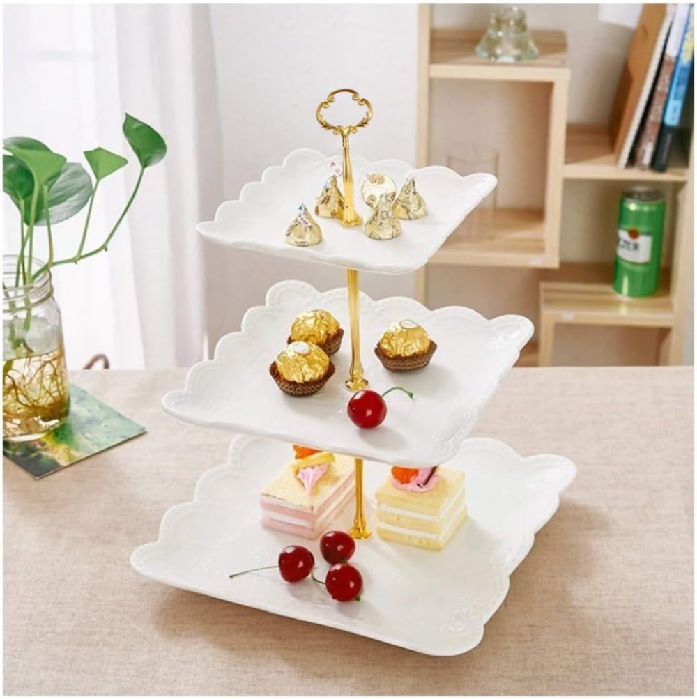 3 Tier Porcelain Cupcake Stand - đánh giá và giá Cupcake Stand Tier