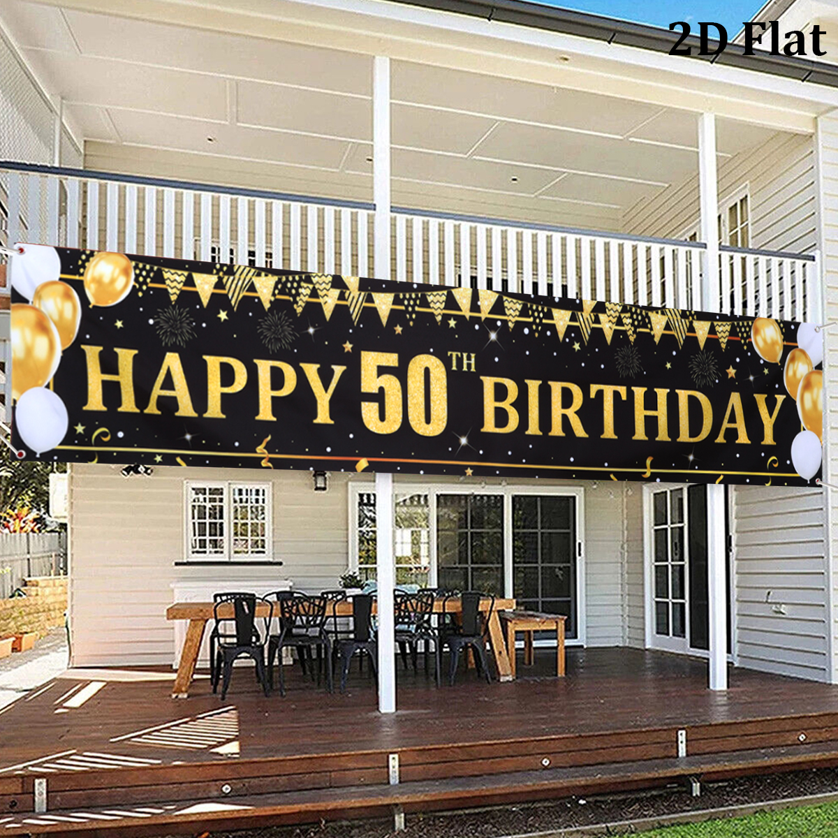 Black Gold Balloons Flags Happ - đánh giá và giá Party Banner Gold