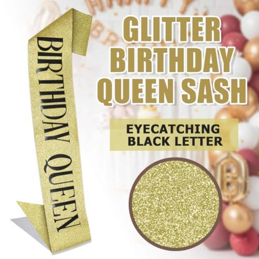 Birthday Queen Sash Glitter Go - đánh giá và giá Birthday Sash Glitter