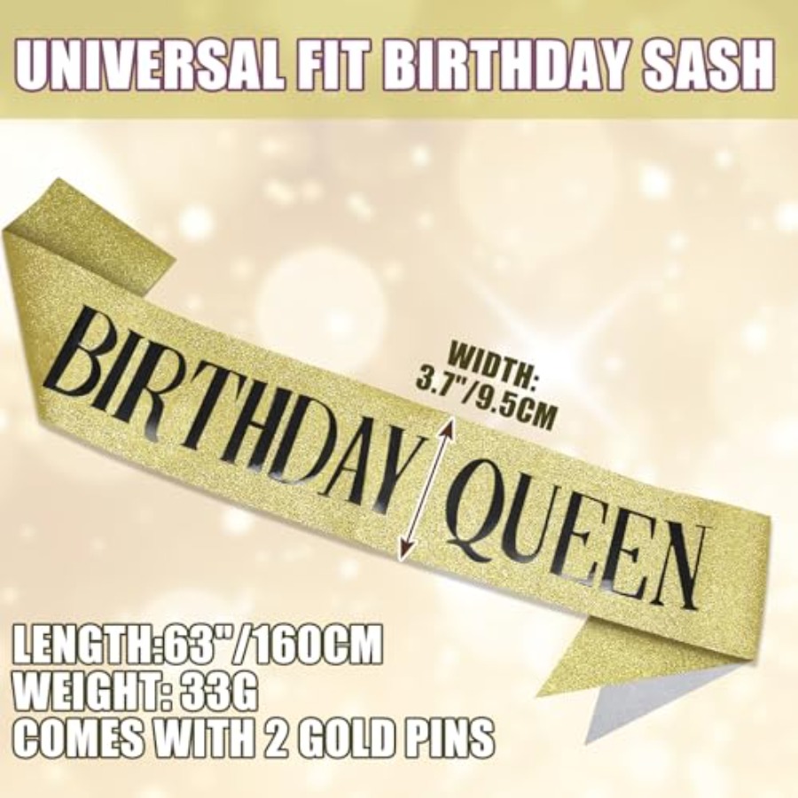 Birthday Queen Sash Glitter Go - đánh giá và giá Birthday Sash Glitter