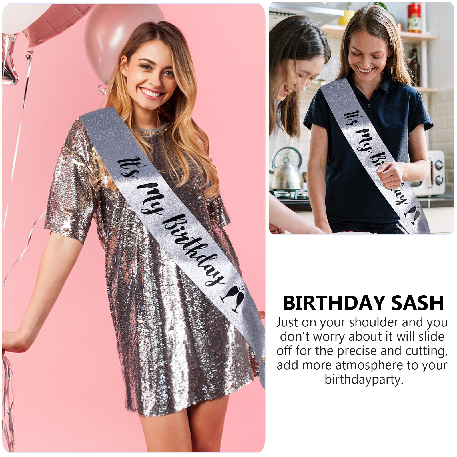 1Pcs Birthday Party Shoulder S - đánh giá và giá Birthday Sash Glitter