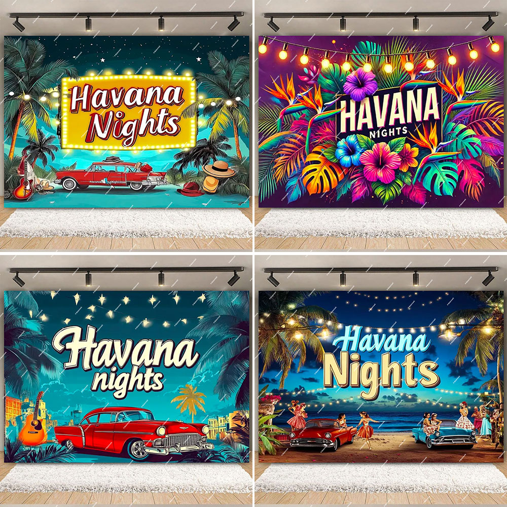 Havana Nights Backdrop Birthda - đánh giá và giá Dessert Table Backdrop