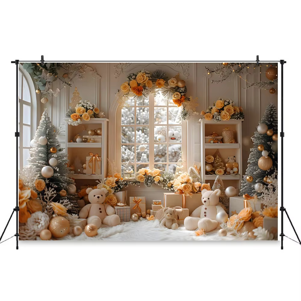 Winter Christmas Window Backgr - đánh giá và giá Party Event Supply Store