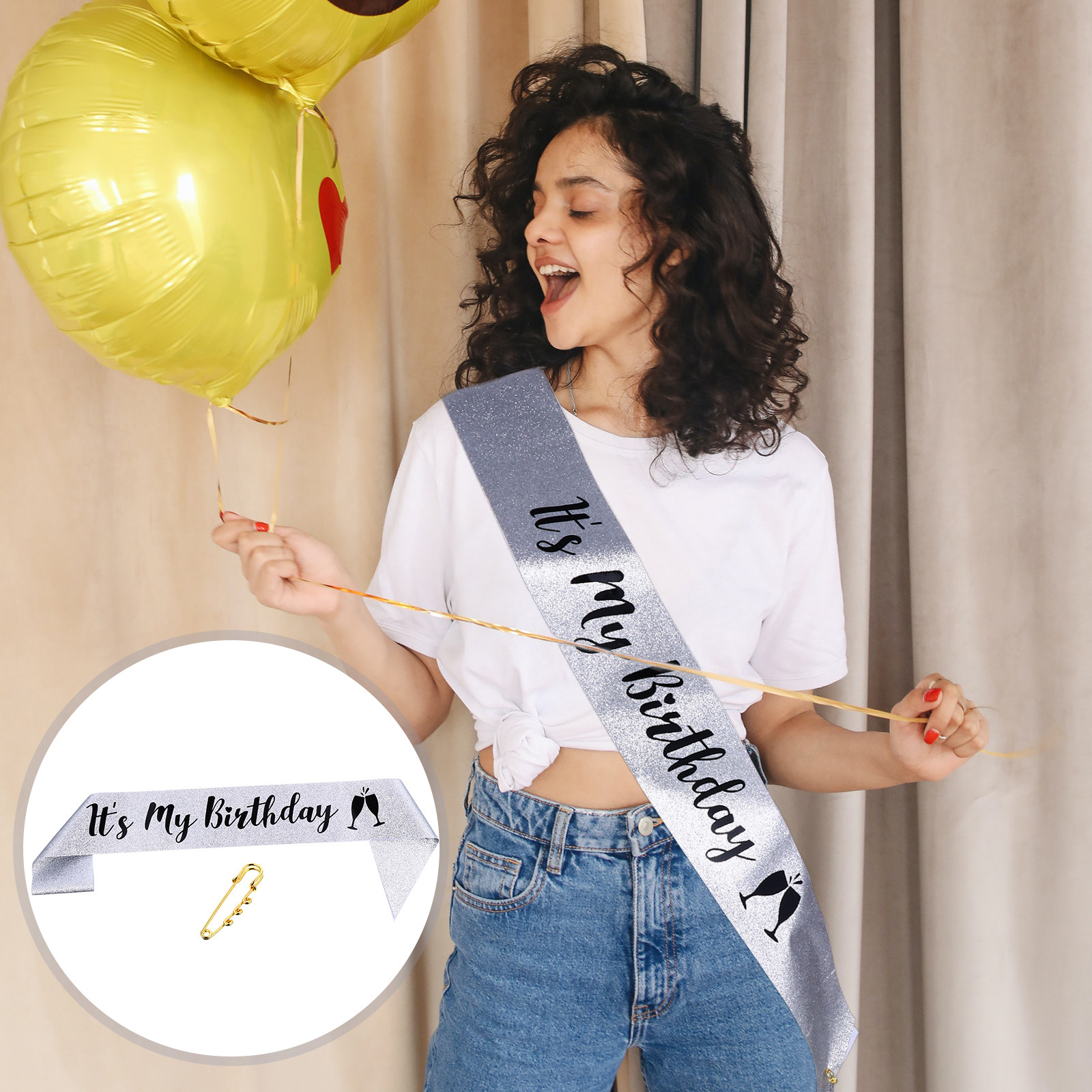 1Pcs Birthday Party Sash Glitt - đánh giá và giá Birthday Sash Glitter