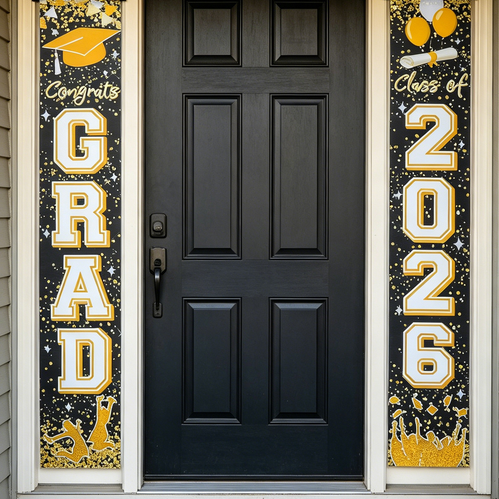 1Pair Graduation Door Couplets - đánh giá và giá Party Banner Gold