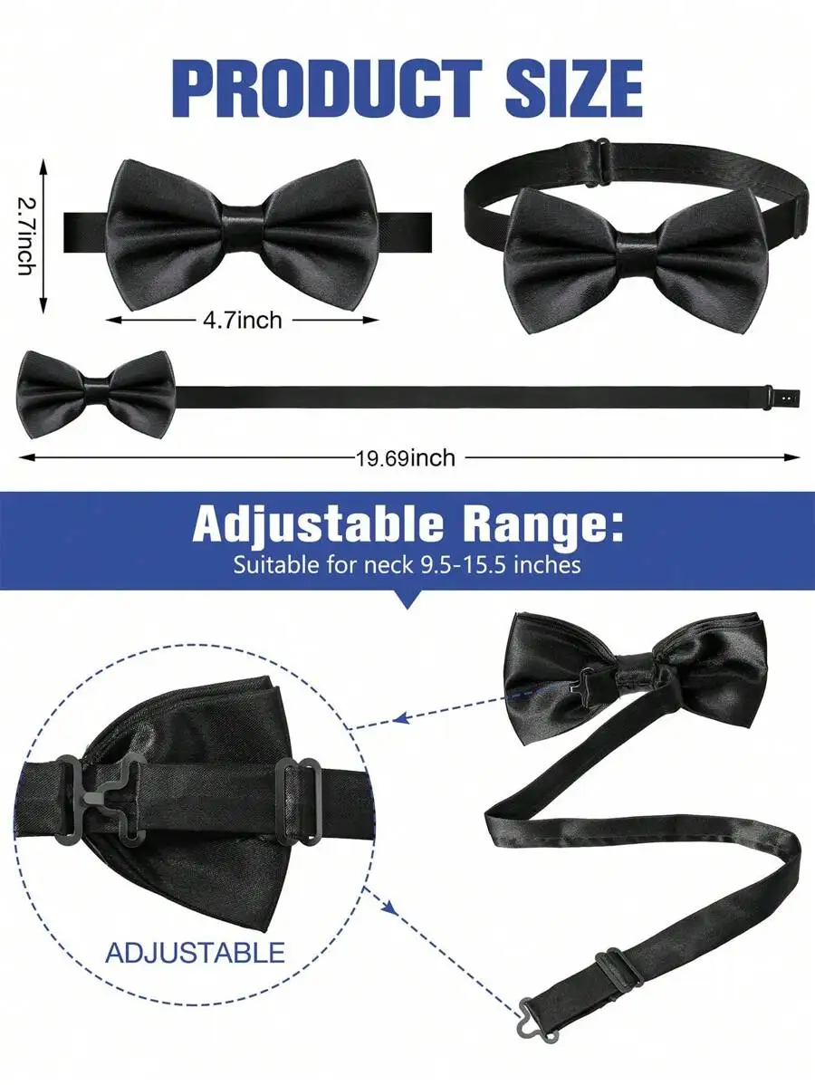 Mens Solid Color Satin Pre-Tie - đánh giá và giá Event & Party Supply Photos