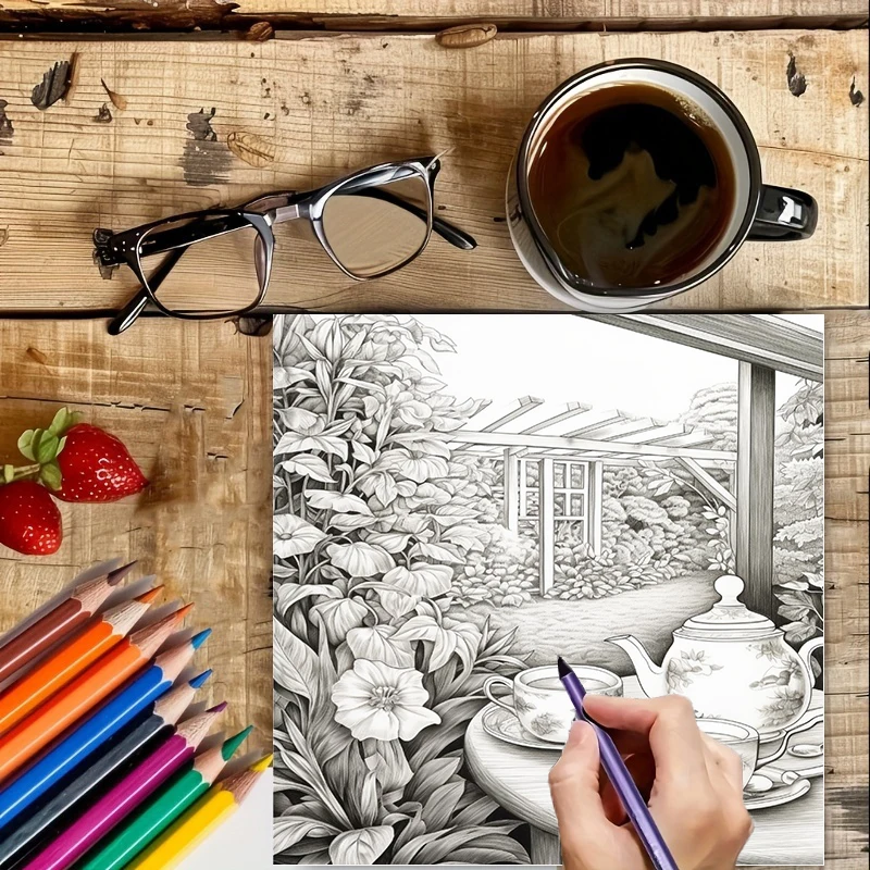 Tea In The Gardens Coloring Bo - đánh giá và giá Supply Event