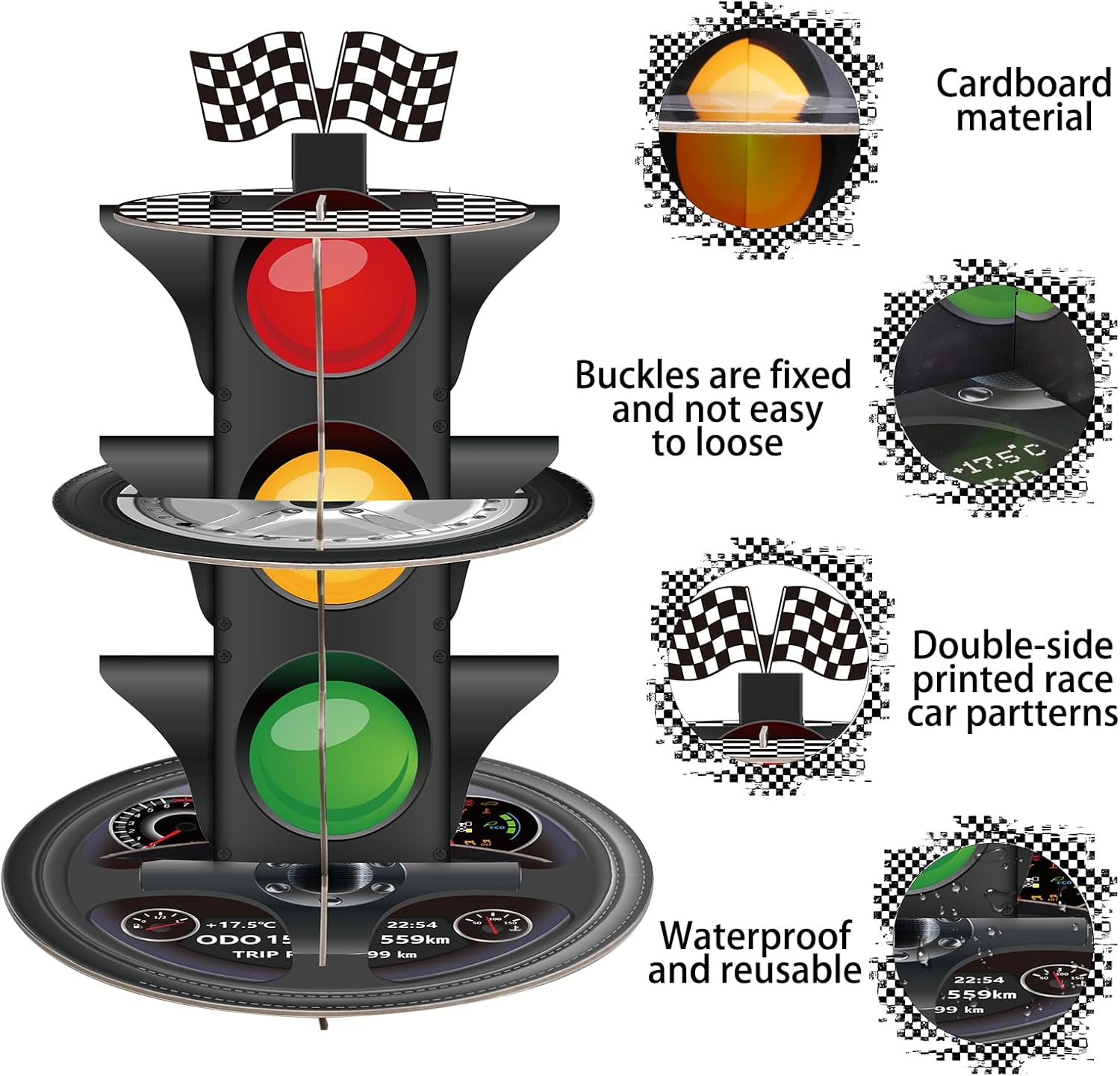 3-Tier Race Car Cupcake Stand, - đánh giá và giá Cupcake Stand Tier